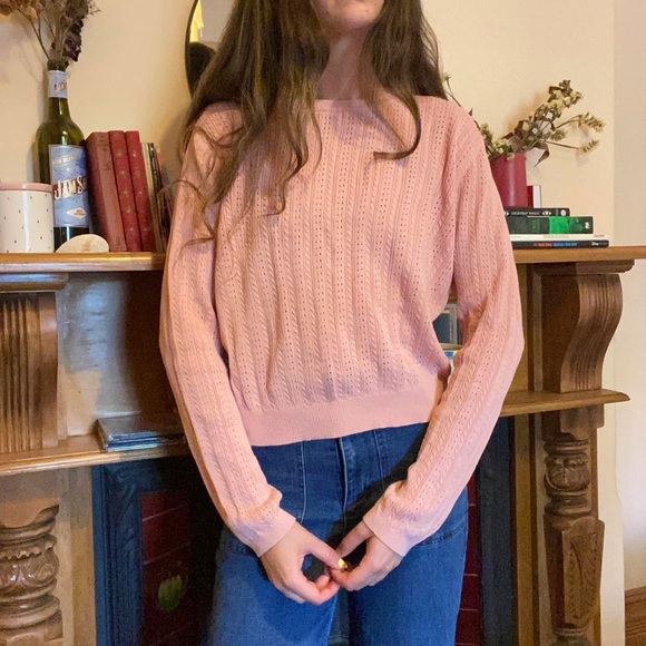 Peach Pointelle Knit Top - Picture 3 of 3